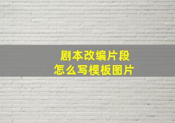 剧本改编片段怎么写模板图片