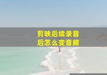 剪映后续录音后怎么变音频