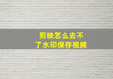 剪映怎么去不了水印保存视频