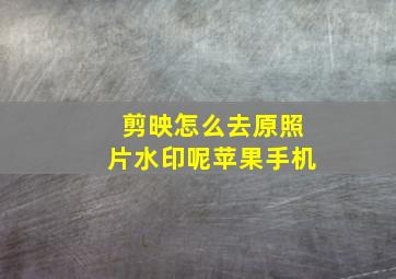 剪映怎么去原照片水印呢苹果手机