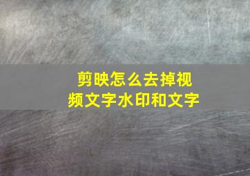 剪映怎么去掉视频文字水印和文字