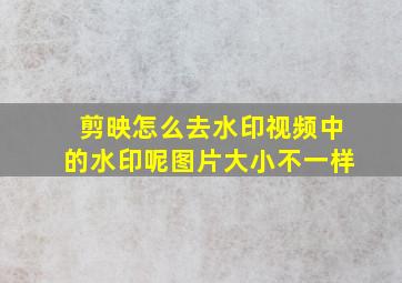 剪映怎么去水印视频中的水印呢图片大小不一样