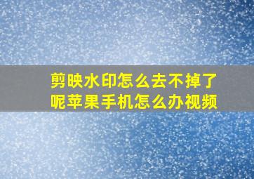 剪映水印怎么去不掉了呢苹果手机怎么办视频