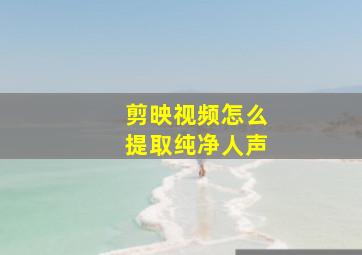 剪映视频怎么提取纯净人声