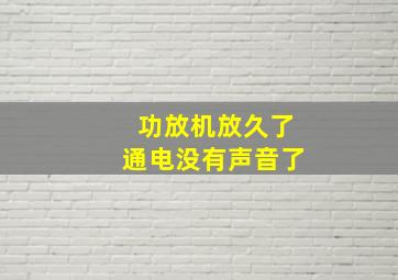 功放机放久了通电没有声音了