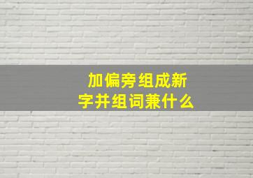 加偏旁组成新字并组词兼什么