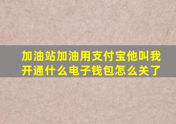 加油站加油用支付宝他叫我开通什么电子钱包怎么关了