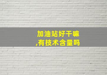 加油站好干嘛,有技术含量吗