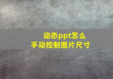 动态ppt怎么手动控制图片尺寸