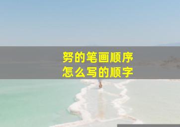 努的笔画顺序怎么写的顺字