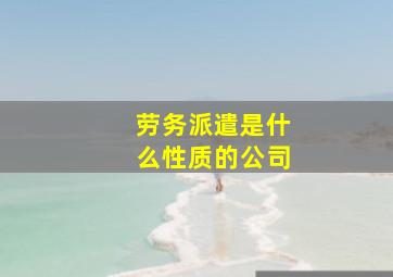 劳务派遣是什么性质的公司