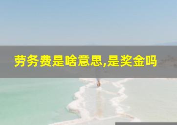 劳务费是啥意思,是奖金吗