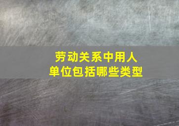 劳动关系中用人单位包括哪些类型