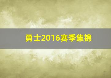 勇士2016赛季集锦