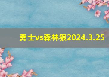 勇士vs森林狼2024.3.25