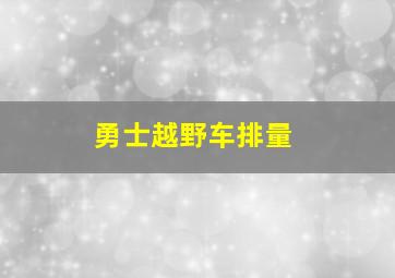 勇士越野车排量