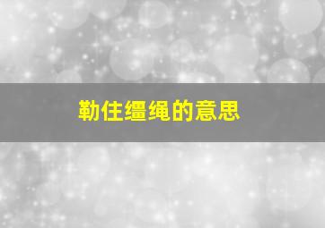 勒住缰绳的意思