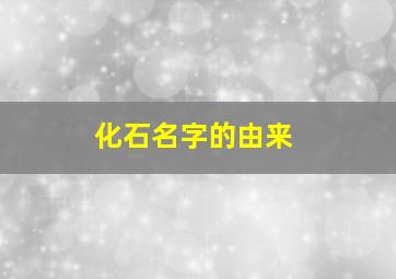 化石名字的由来