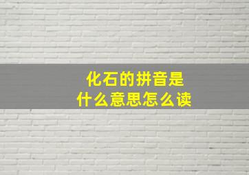 化石的拼音是什么意思怎么读