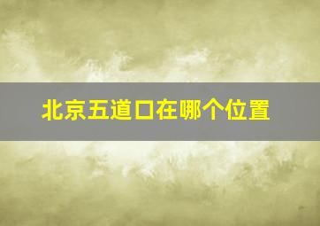 北京五道口在哪个位置