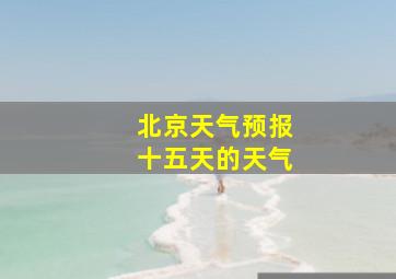 北京天气预报十五天的天气