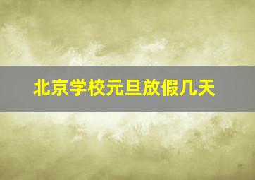 北京学校元旦放假几天