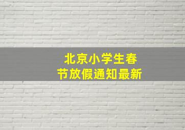 北京小学生春节放假通知最新