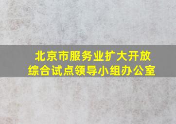 北京市服务业扩大开放综合试点领导小组办公室