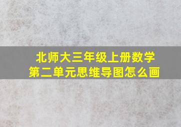 北师大三年级上册数学第二单元思维导图怎么画