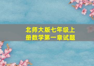 北师大版七年级上册数学第一章试题