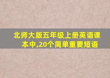 北师大版五年级上册英语课本中,20个简单重要短语