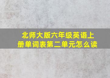 北师大版六年级英语上册单词表第二单元怎么读