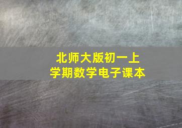 北师大版初一上学期数学电子课本