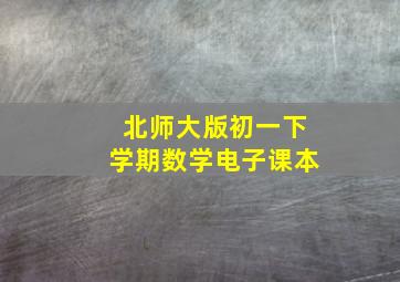 北师大版初一下学期数学电子课本