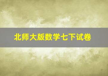 北师大版数学七下试卷