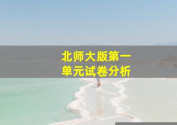 北师大版第一单元试卷分析