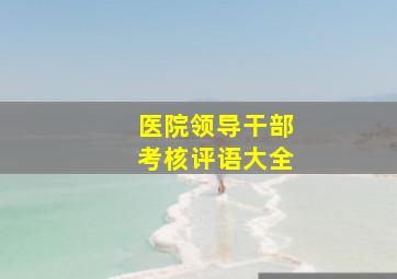 医院领导干部考核评语大全