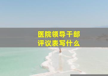 医院领导干部评议表写什么