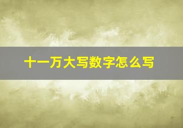 十一万大写数字怎么写