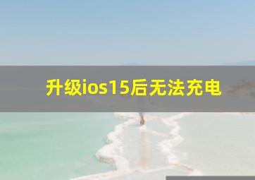 升级ios15后无法充电