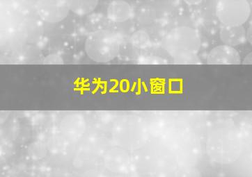 华为20小窗口