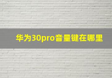 华为30pro音量键在哪里