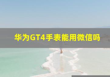 华为GT4手表能用微信吗