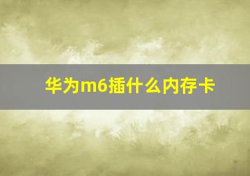 华为m6插什么内存卡