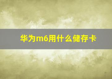 华为m6用什么储存卡