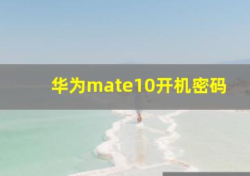 华为mate10开机密码