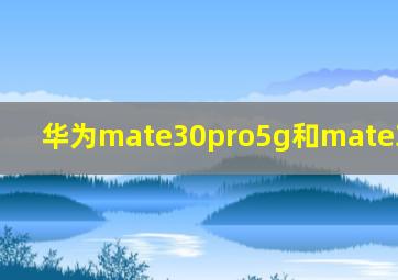 华为mate30pro5g和mate30epro5g