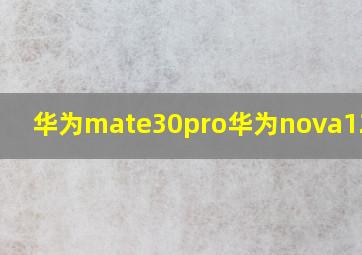 华为mate30pro华为nova12对比