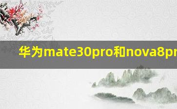 华为mate30pro和nova8pro区别