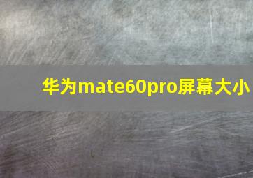 华为mate60pro屏幕大小